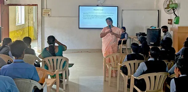 Students receiving career guidance and placement support at Cheran College of Physiotherapy