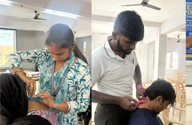 Physiotherapy laboratory practical training at Cheran College