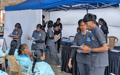 Physiotherapy students gaining clinical exposure through hands-on training